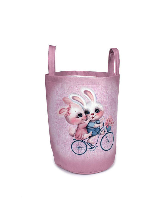 Dimcol Kinder Aufbewahrungskorb aus Stoff Rosa 50x30x45cm 1Stück