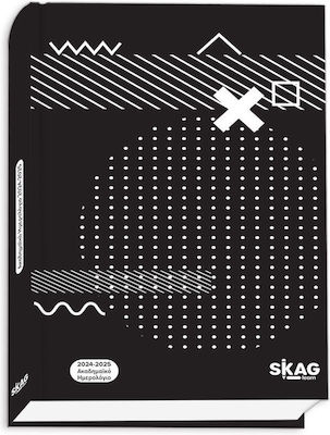 Skag 18-Monats-Kalender Tagesordnung Schwarz 2024 / 2025 14x21cm Spiele