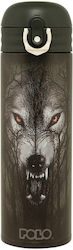 Polo Μπουκάλι Θερμός Ανοξείδωτο BPA Free Wolf Λύκος 500ml με Καλαμάκι