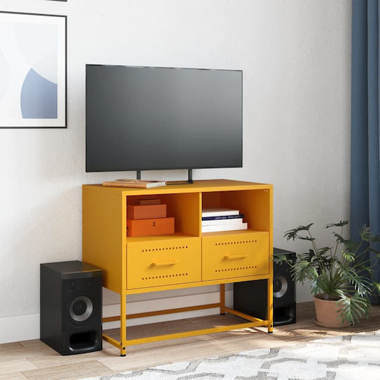 Metal TV Stand Mustard Yellow M68xD39xH60.5cm