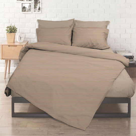 Flamingo Cearșaf Super dublu cu Elastic 160x200+32cm. Bej