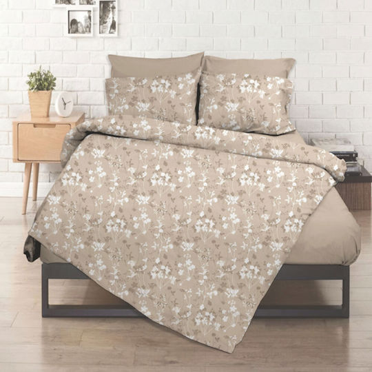 Flamingo Cearșaf Single cu Elastic 100x200+32cm. Bej