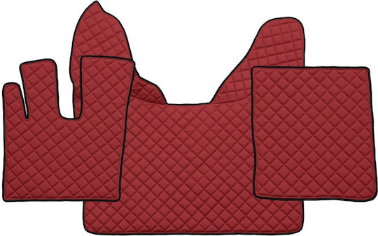 Cedauto Set Covorașe Față și Spate 4buc din Piele sintetica Roșii