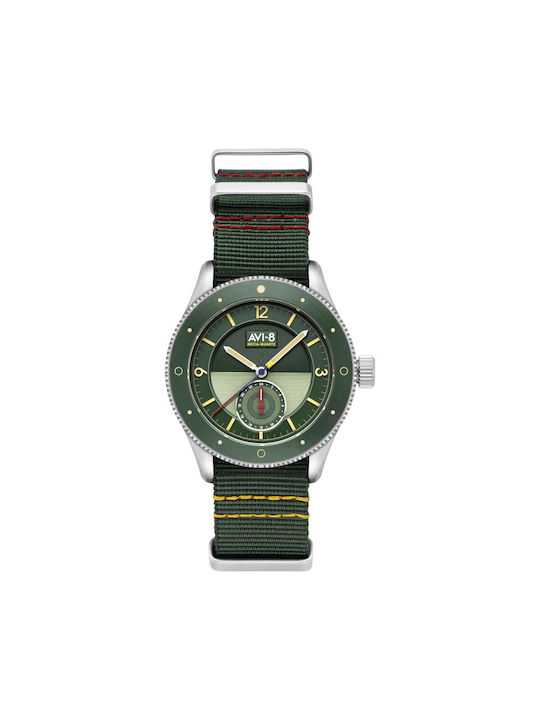 AVI-8 Flyboy Watch Battery with Green Fabric Strap