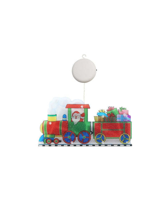 Beleuchtet Weihnachtliche Glas Figur Zug Weiß Höhe 26cm