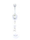 PS Silver Navel Piercing in Steel 1mm Silver