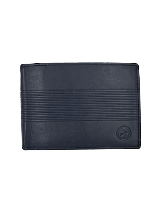 Daston Men's Leather Wallet with RFID Blue