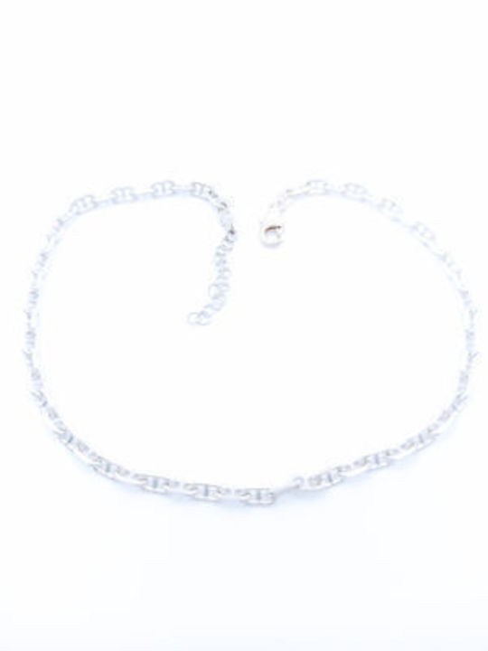 Silver 925 Thick Handmade Anklet Chain Design Theta Marine