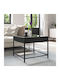 Square Side Table Glass Black 50x50x41 cm
