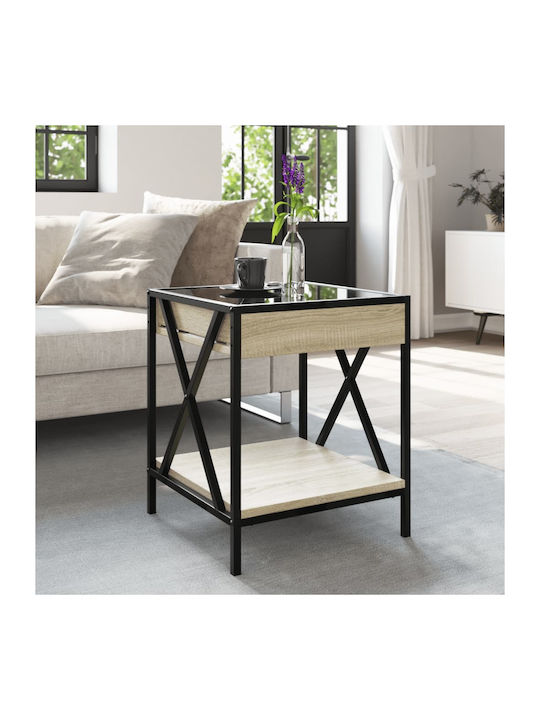 Quadratischer Beistelltisch Glas Braun M40xL40x...