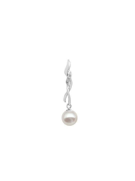 Pendant K18 White Gold Pearls Diamonds L314878