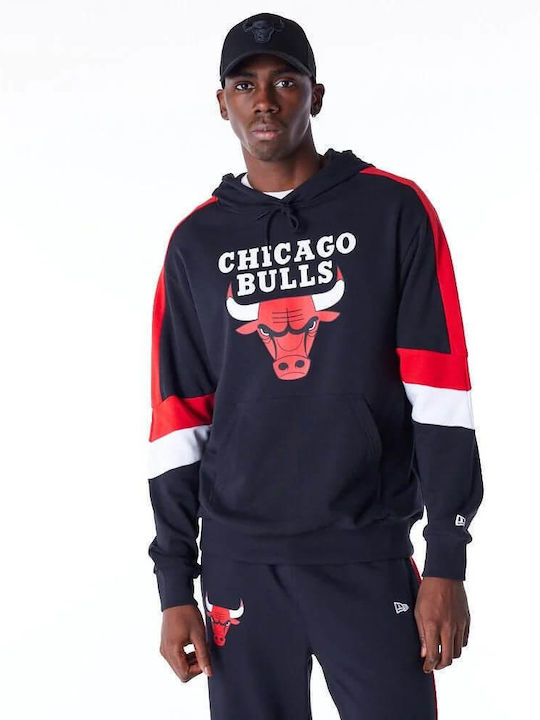 New Era Chicago Bulls Ανδρικό Φούτερ με Κουκούλα Black