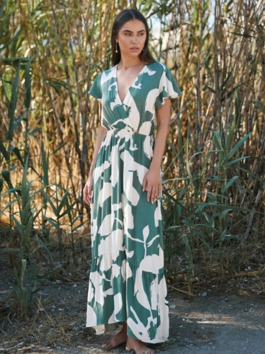 Cento Fashion Maxi Rochie Înfășurați Pine