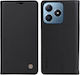 Realme Folio Series Book Synthetic Leather / Silicone / Plastic Black (Realme C63)