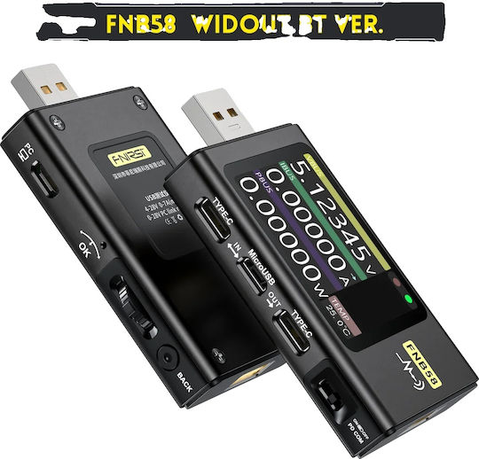 Tester USB pentru detectarea încărcării rapide și măsurarea capacității FNB58 fără BT