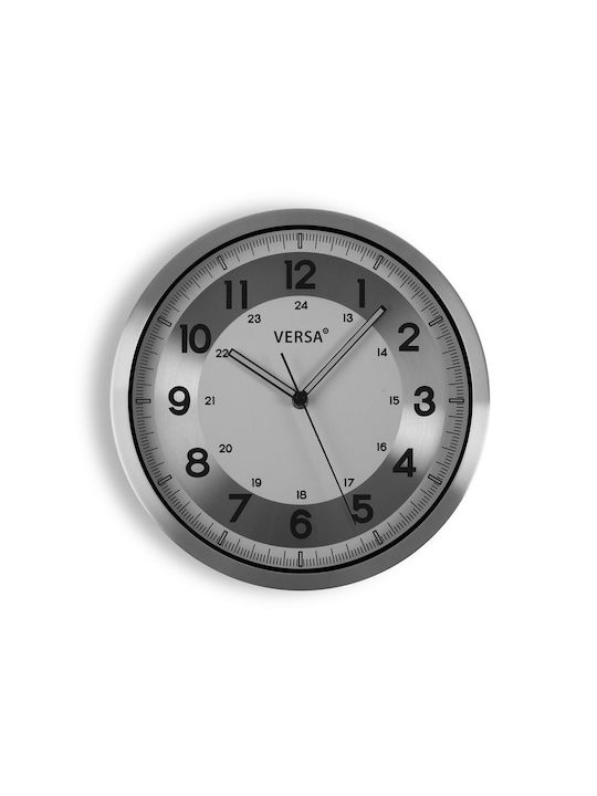 Wall Clock Metallic Silver