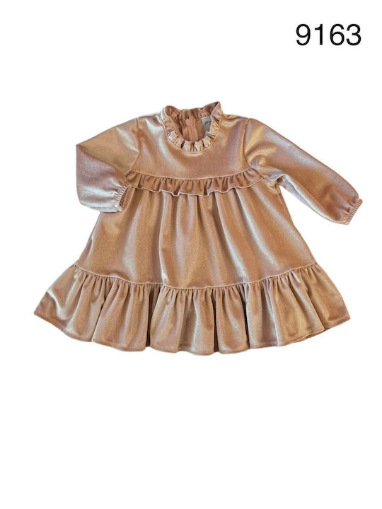 Rochie pentru Copii Mânecă lungă Catifea Pink