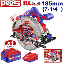 Emtop ELCS18511 Δισκοπρίονο Brushless 20V 1x4Ah