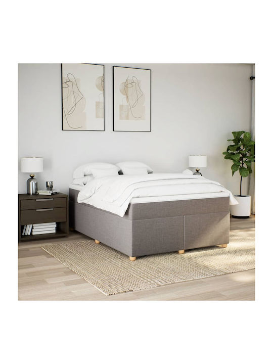 Vidaxl Boxspringbett Matratze Taupe 160x200cm S...