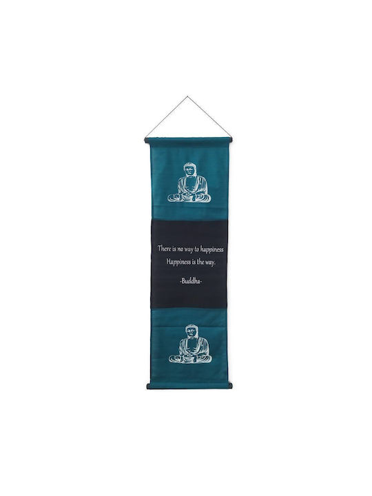 Alphab2b Handmade Turquoise Wall Decor Fabric Hanging 119x37cm