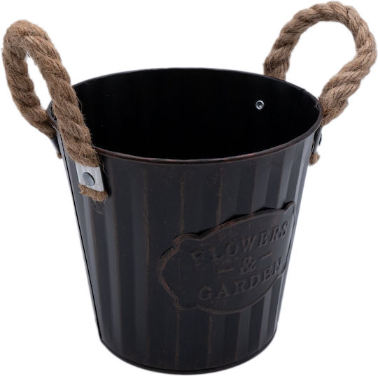 Uncle George Саксия Металик Черен 15.5x15.5x13.5εκ.