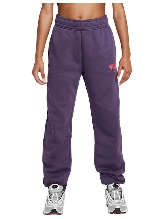 Nike Copilăresc Pantalon de Trening Violet Sportswear Trend