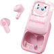 OTL Jiggly Puff Slide In-ear Bluetooth Handsfree Ακουστικά με Θήκη Φόρτισης Ροζ