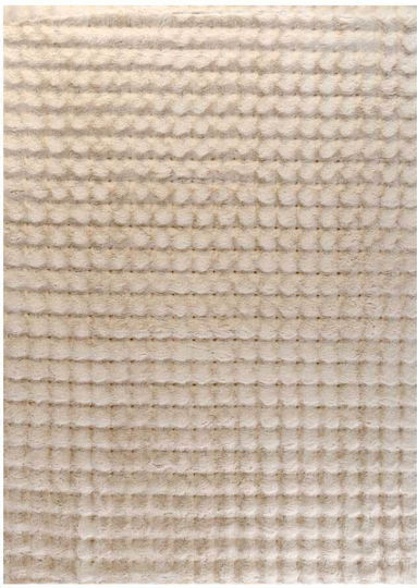 Tzikas Carpets Fuzzy 26164-060 Αντιολισθητικό Χαλί Ορθογώνιο Shaggy Γούνινο Εκρού 140x200cm