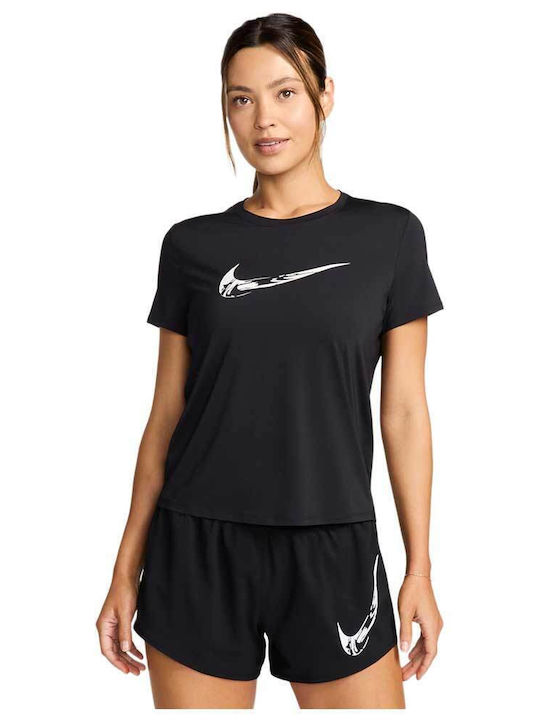 Nike Damen Sportliches Bluse Kurzärmelig Dri-Fit Schwarz