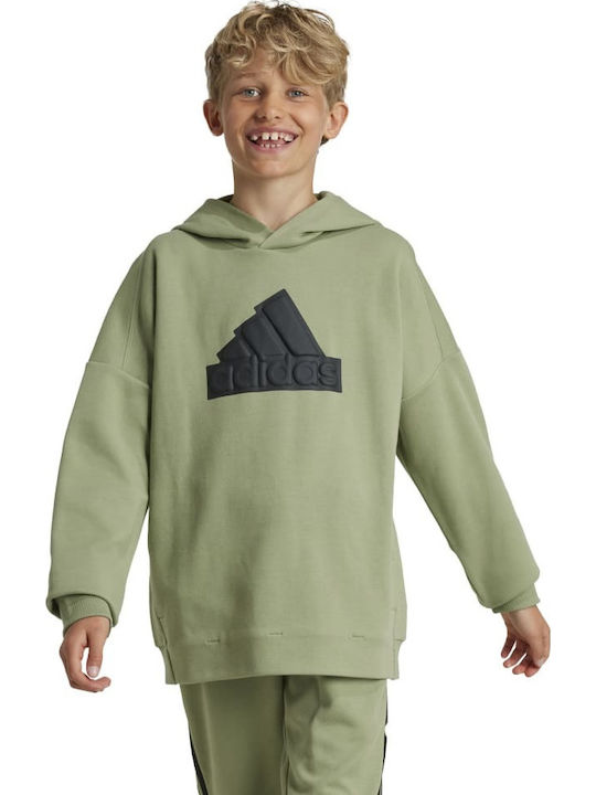 adidas Παιδικό Φούτερ με Κουκούλα και Τσέπες Πράσινο Future Icons
