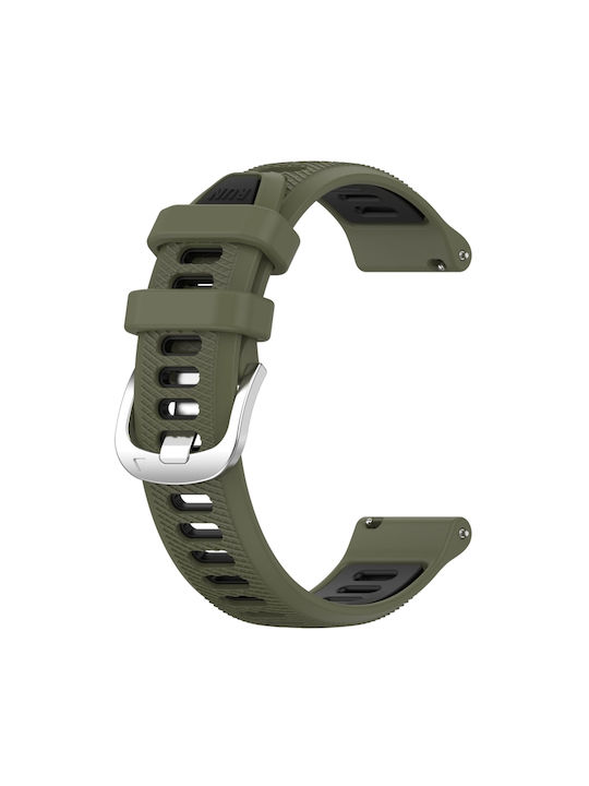 Λουράκι Σιλικόνης Cross Texture Δίχρωμο Garmin Forerunner 245 Army