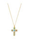 Loisir Karma Necklace with Gold-Plated Metal Cross, Zircon, Enamel Eye 01l15-01829