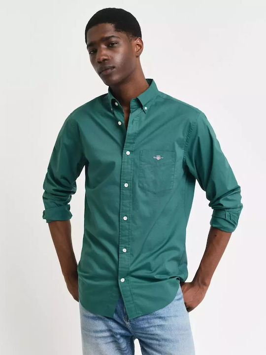 Long-sleeved Cotton Shirt Deep Forest Green