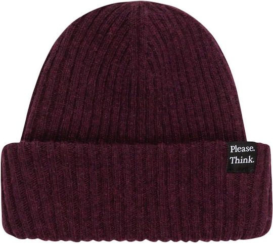 Beanie Beanie Knitted in Burgundy color