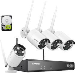 Sannce Integrated CCTV System Wi-Fi / GSM with Screen and 4 Wireless Cameras 5MP