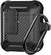 TelForceOne Nitro Case Silicone with Hook in Black color for Apple AirPods 1 / AirPods 2