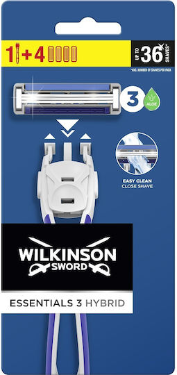 Essentials 3 Hybrid Men's Shaver 4 Refills