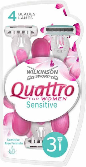 Quattro Women Sensitive Disposable Razors Women 3pcs