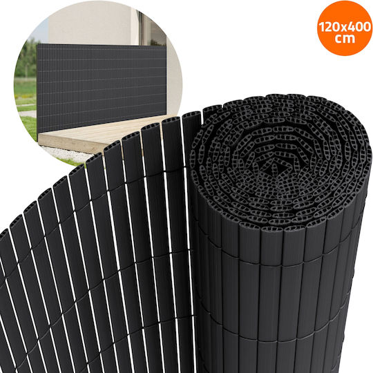 ECD Germany Gard De Bambus Din Plastic Cu Întregul Reed 1.2x4m