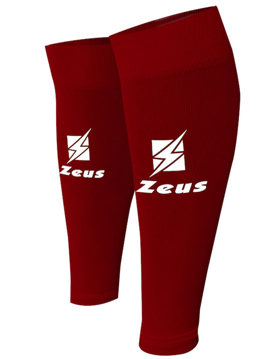 Zeus Leg Sleeves for Football Shin Guards Burgundy 1 Pair