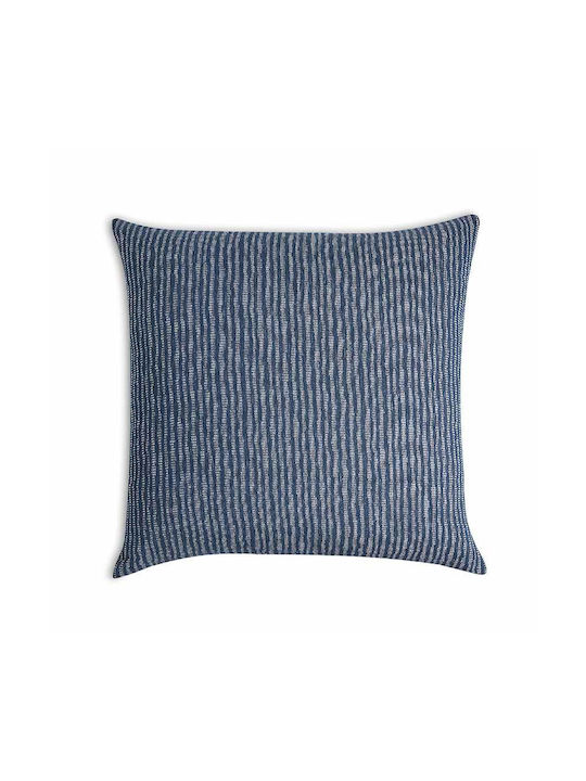 Bed&Bath Διακοσμητική Μαξιλαροθήκη από 100% Βαμβάκι Μπλε 57x57εκ.