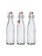 Kadax Flasche Wasser Glas mit Korken Transparent 1000ml 3 Stück