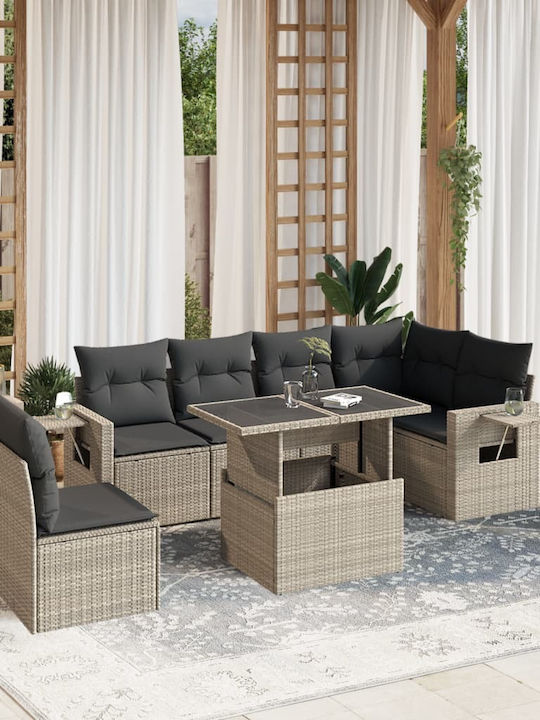 Set Camera De Zi Pentru Exterior 7 Piese Gri Cu...