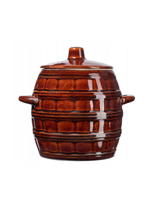 Kadax General Use Ceramic Vase with Lid Brown 8000ml 1 Pieces