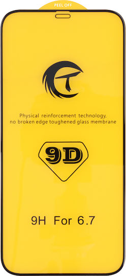 9D Full Face Tempered Glass Μαύρο (iPhone 13 Pro Max)