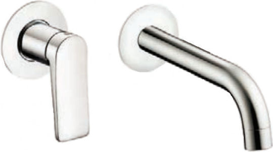 Tema Built-in Mixer & Spout Set for for Bathroom Sink Chrome