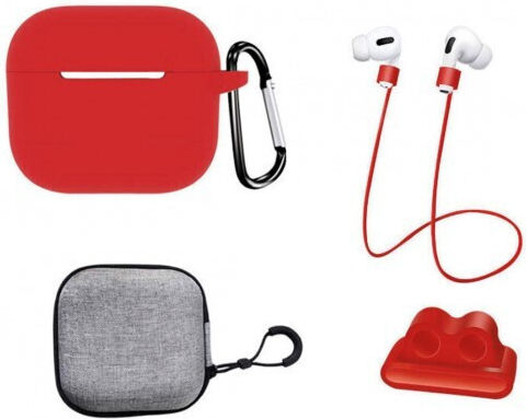 Thd Brand 5 In 1 Extension Set Apple Airpods 3 Protection Red Color