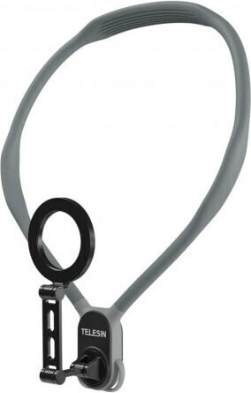 Neck Mount System Telesin Max Model 23 Cm Diameter Magnetic Attachment Compatible Iphone 15 Iphone 14 Iphone 13 Gray