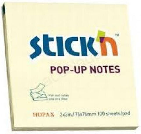 Stick'N Sticky Note Pads in Cube Yellow 7.6x7.6cm Stick N Notes