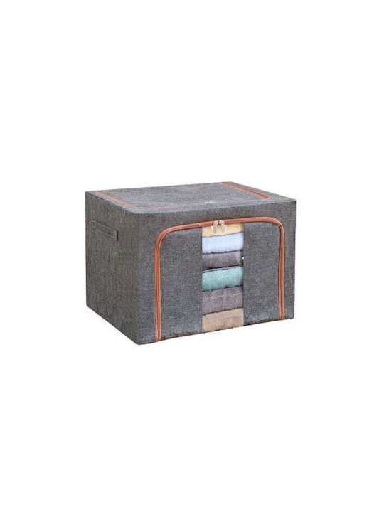 Tesatura Cutie de Depozitare cu Capac Gri 60x42x40cm 1buc